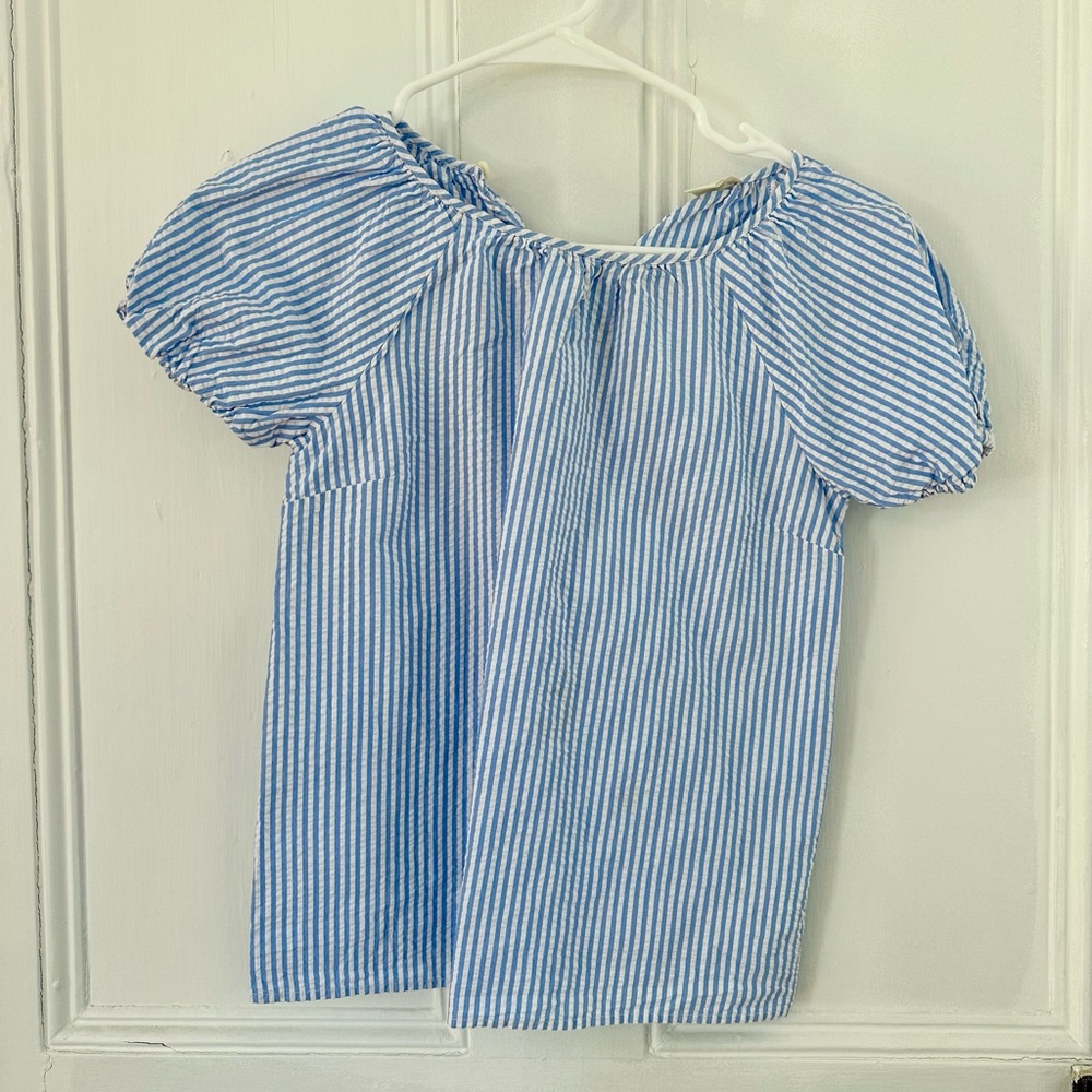 Crewcuts Light Blue and White Striped Top